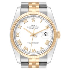 Rolex Datejust Steel Yellow Gold White Dial Mens Watch 116233