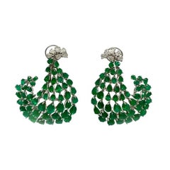Emerald Pear Earrings 30.8 CTS
