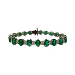 Colombian Emerald Oval Bracelet 14.76 CT