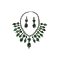 Emerald Pear/EC Earrings 33.07 CTS