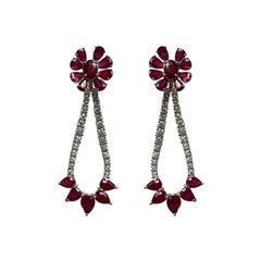16.27 Carat Ruby Dangle Earrings