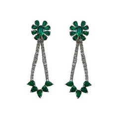 Emerald Oval/Pear Earrings 10.21 Carats