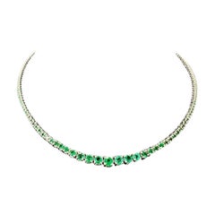 5.28 Ct Emerald riviera Necklace