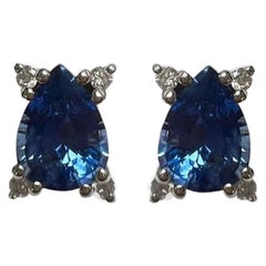 1.47 Ct Sapphire Pear Studs