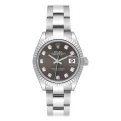 Rolex Datejust 28 Steel White Gold Diamond Dial Ladies Watch 279174 Box Card