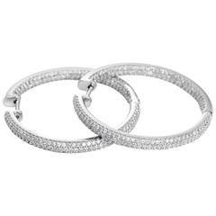 Beautiful Diamond Gold Inside-Out Hoop Earrings 2