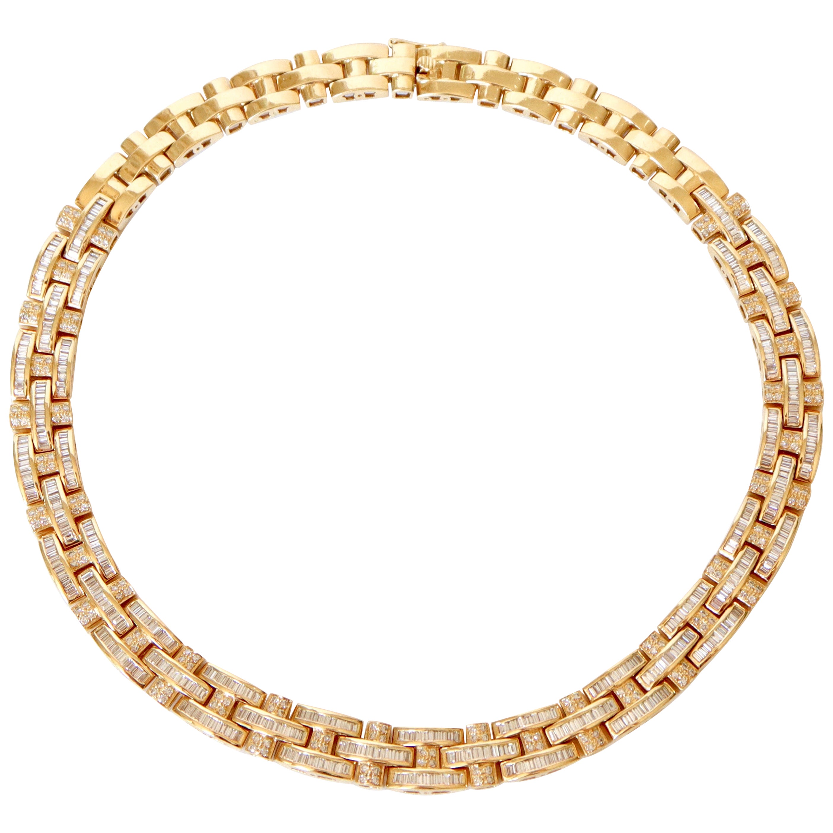Diamond Necklace in 18 Carat Yellow Gold and Diamonds For Sale
