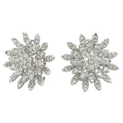 Boucles d'oreilles flocon de neige en or blanc 18K avec diamants