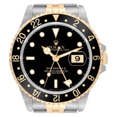 Rolex GMT Master II Yellow Gold Steel Jubilee Bracelet Mens Watch 16713