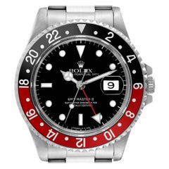 Rolex GMT Master II Black Red Coke Bezel Steel Mens Watch 16710