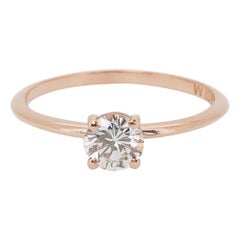 Timeless 0.80ct Diamond Solitaire Ring in 18k Rose Gold - GIA Certified