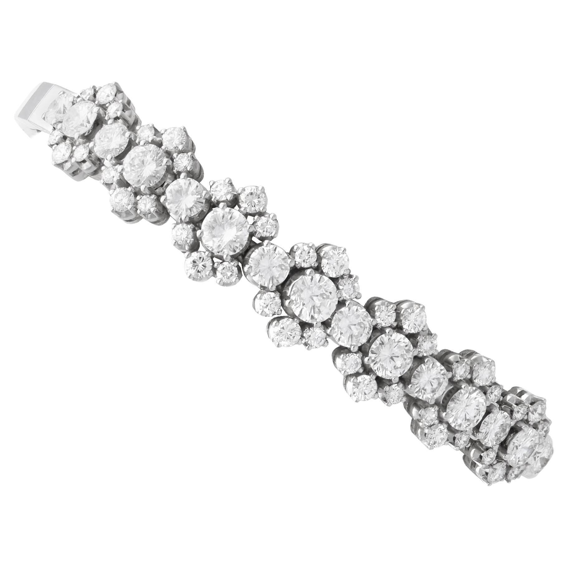 Vintage 7.15Ct Diamond and 18k White Gold Bracelet Circa 1970