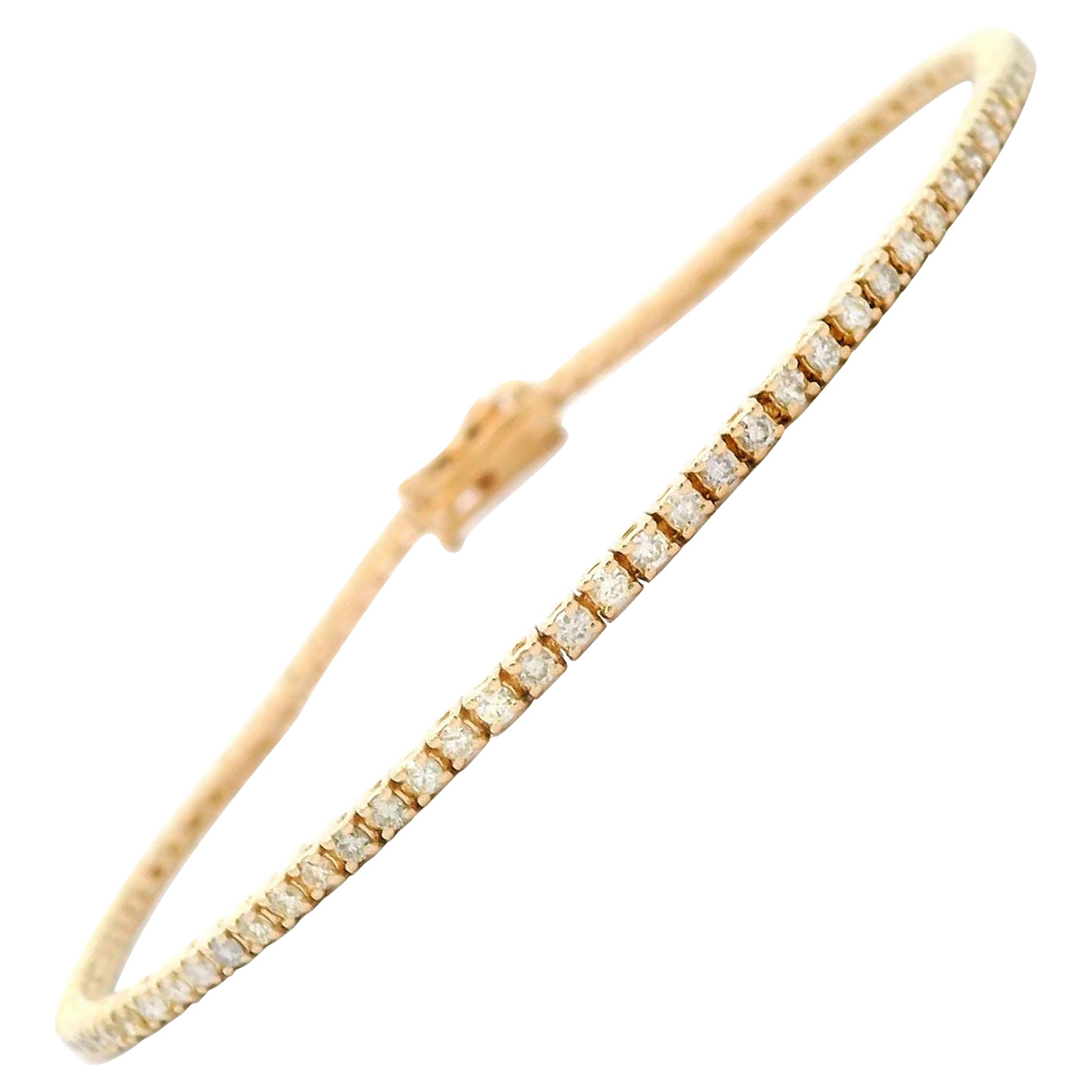Alexander Beverly Hills 1.28ct Diamond Tennis Bracelet 18k Yellow Gold For Sale