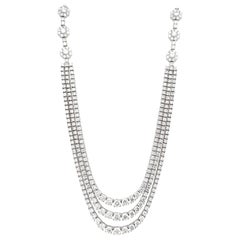 Alexander Beverly Hills 9.21ct Three Row Diamond Tennis Necklace 18k White Gold