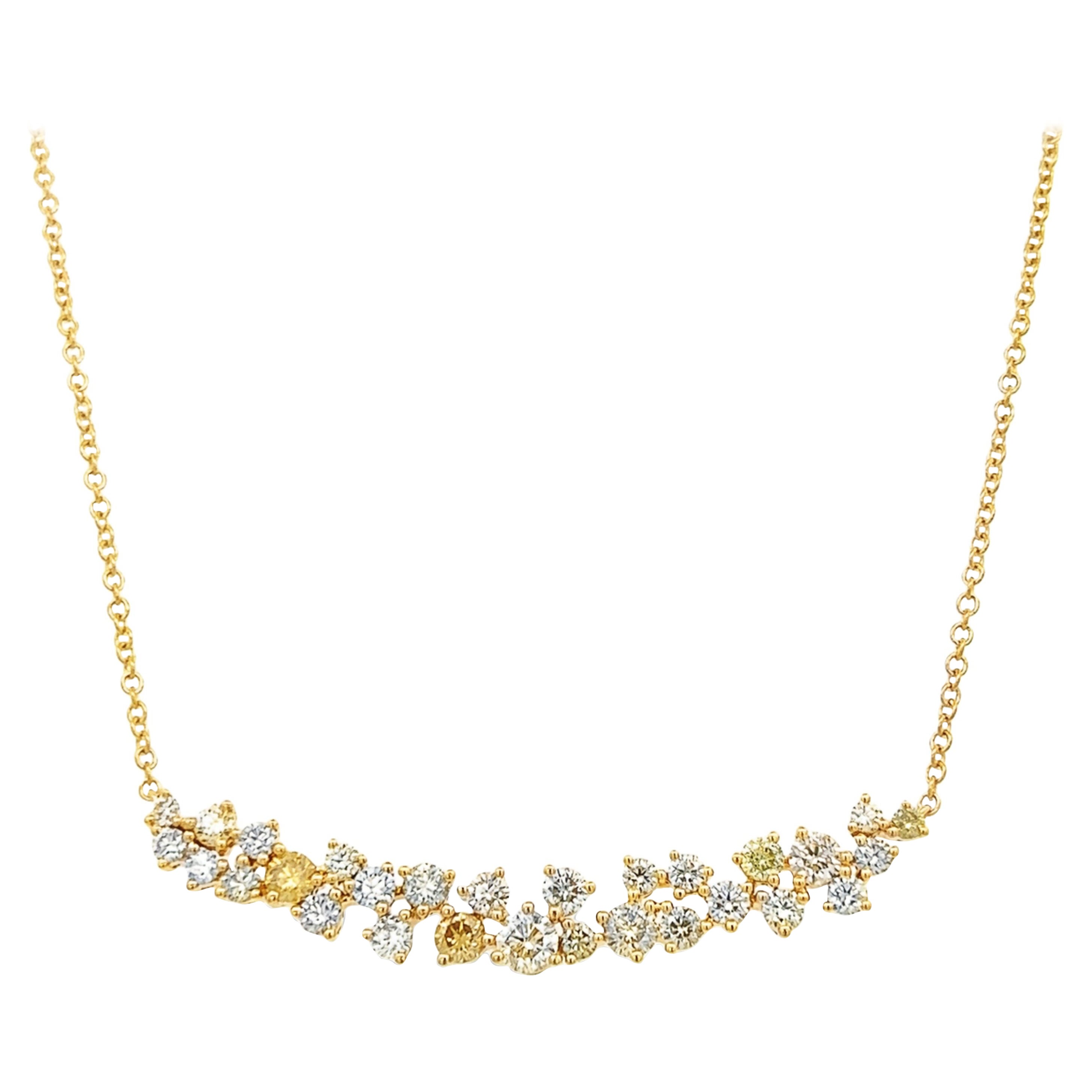 Alexander Beverly Hills 3.68ct Multi Color Diamond Pendant Necklace 18k For Sale
