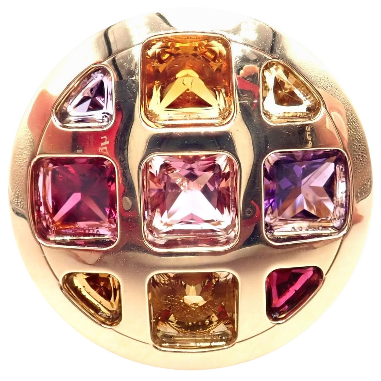 Cartier Gelbgoldring, Pasha Amethyst, Citrin, Granat, Turmalin