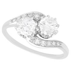 Anello Twist d'epoca con diamante da 1,50 ct e oro bianco 18 ct Circa 1960