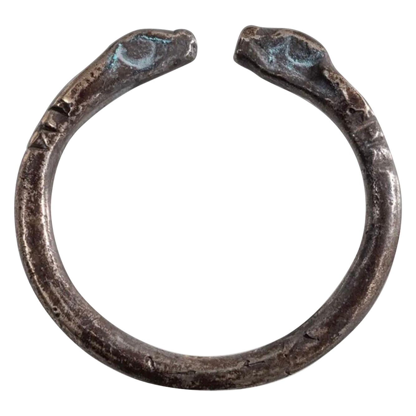 Ancient Greek Snake Ring Silver 4th century BC Wearable Museum Quality For Sale