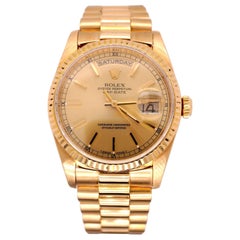 Used Rolex DAY-DATE 36mm 18K Yellow Gold President Men's Gold Dial Watch Ref: 18238