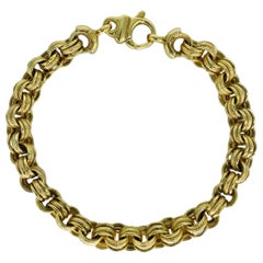 Vintage 6.5mm Fancy Round Link Bracelet 14k Gold 7 Inch