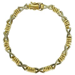 Vintage Two-Tone 5.5mm X-Link Bracelet 14k Gold