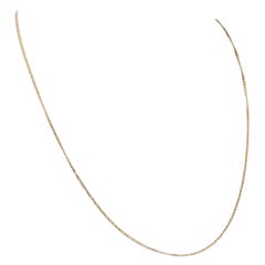 Vintage 9k yellow gold trace chain necklace, curb link 