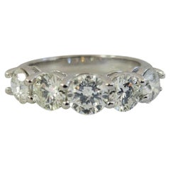 2.25 Carat  Natural Diamond White Gold Mini band Ring 14K 