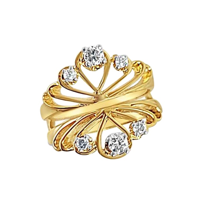Vintage Style Diamond Ring Guard/Enhancer .36cttw 14k Yellow Gold