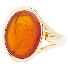 Early Victorian 18 Karat Gold & Carnelian Intaglio Ring