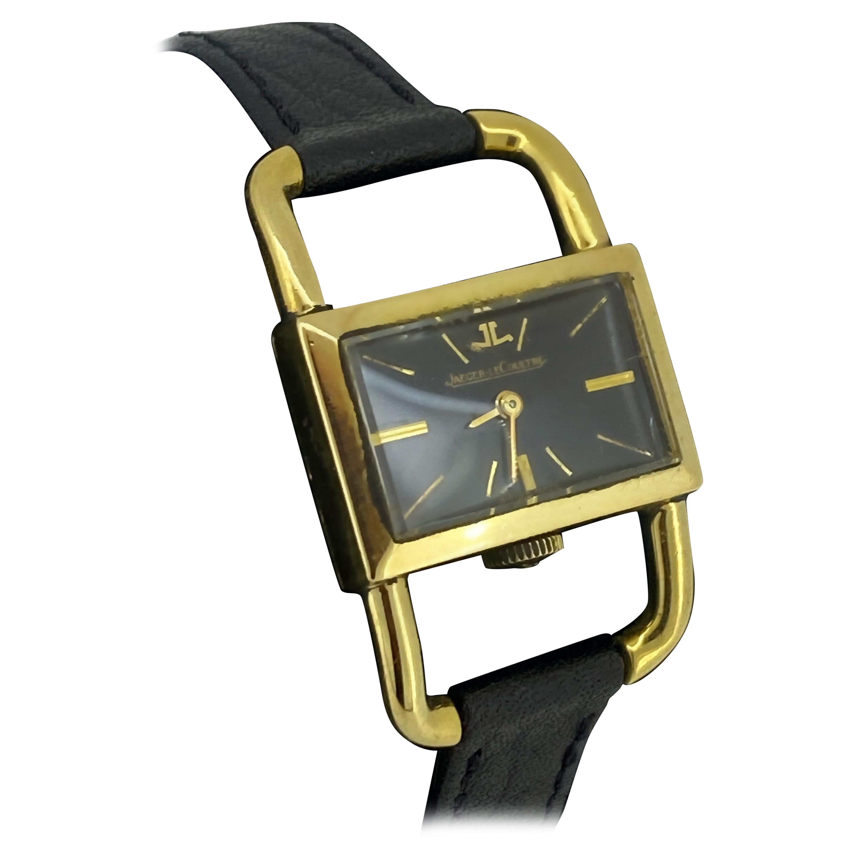 Jaeger-LeCoultre Értier Luchetto 18K Gold, Onyx Dial, Stirrup Lugs Ladies Watch For Sale