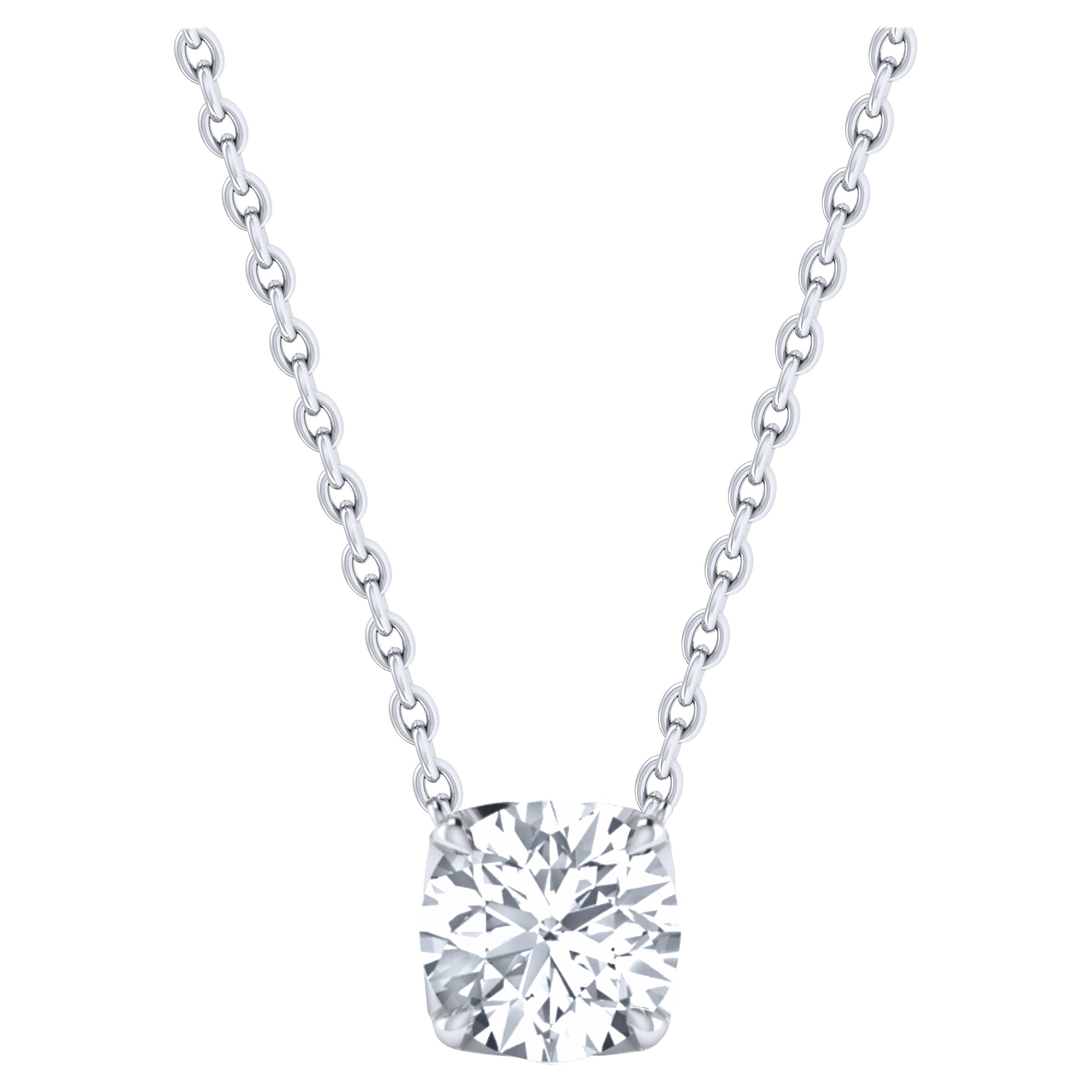 Harakh GIA Certified 0.33 Carat Solitaire Diamond Pendant Necklace in 18 Kt Gold For Sale