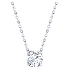 Harakh GIA Certified 0.33 Carat Solitaire Diamond Pendant Necklace in 18 Kt Gold