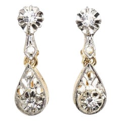 Vintage-Ohrringe aus Platin und Diamanten