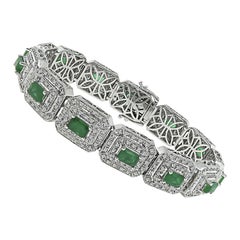 Vintage 6.50ct Colombian Emerald 4.00ct Diamond Bracelet