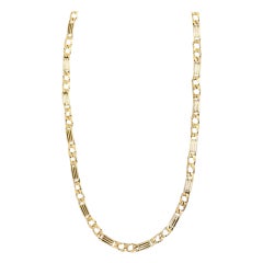Vintage Hommes 6mm Fancy Boxed Curbed Link Chain 14k 