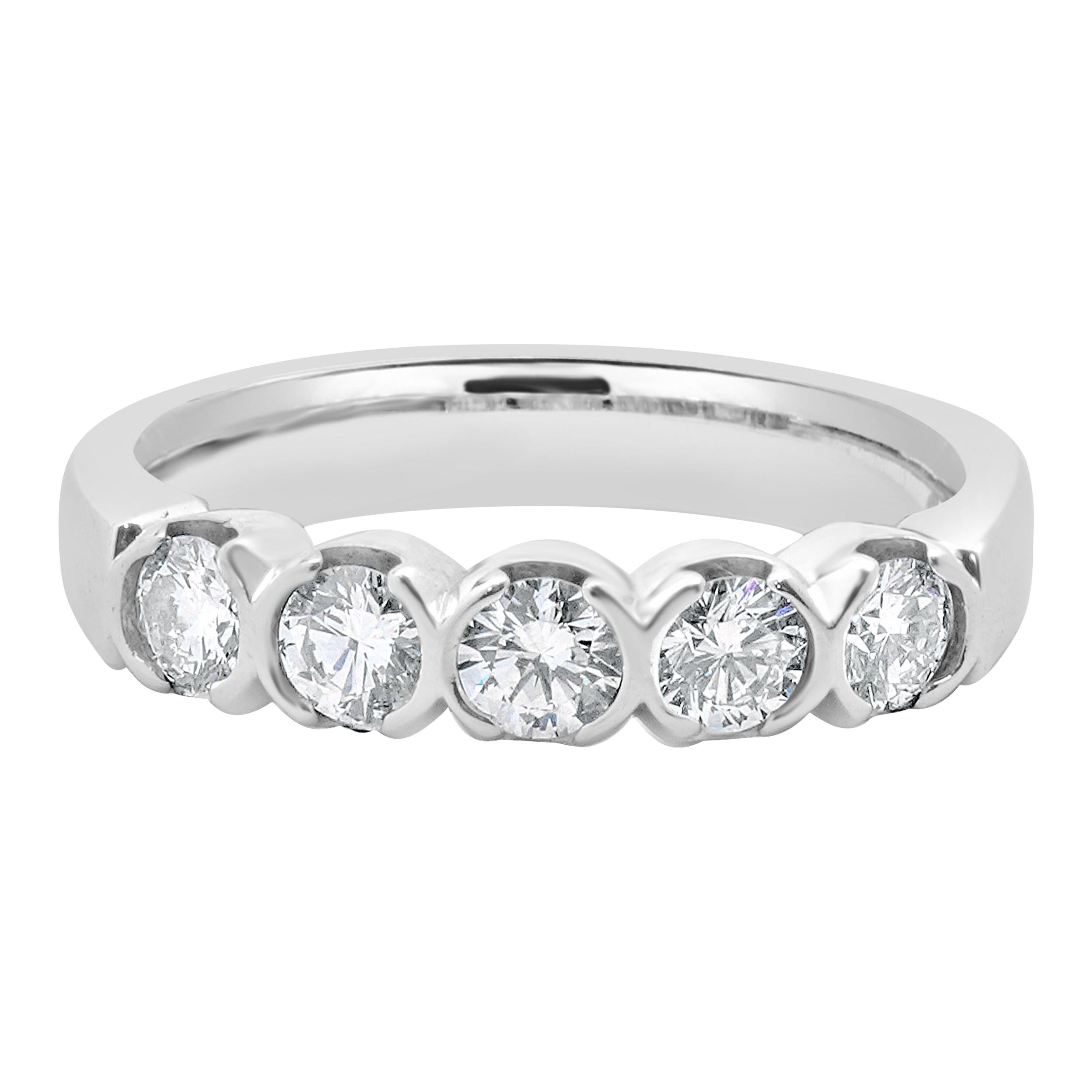 14 Karat White Gold Diamond Band