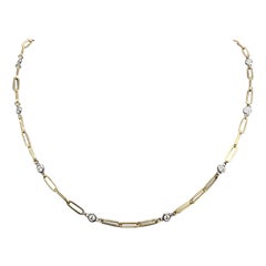 Diamonds by the Yard Necklace in 14k Gold with Paper Clip Chain Natural Diamonds