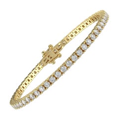 1.00 Ct Round Cut GH-I1 Natural Diamond Classic Tennis Bracelet 4 Prong 14K Gold