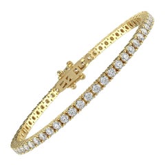 2.00 Ct Round Cut GH-I1 Natural Diamond Classic Tennis Bracelet 4 Prong 14K Gold