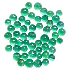 111.00 carats Zambian Emerald Round Plain Cabs Top Quality For Jewelry Gemstone 