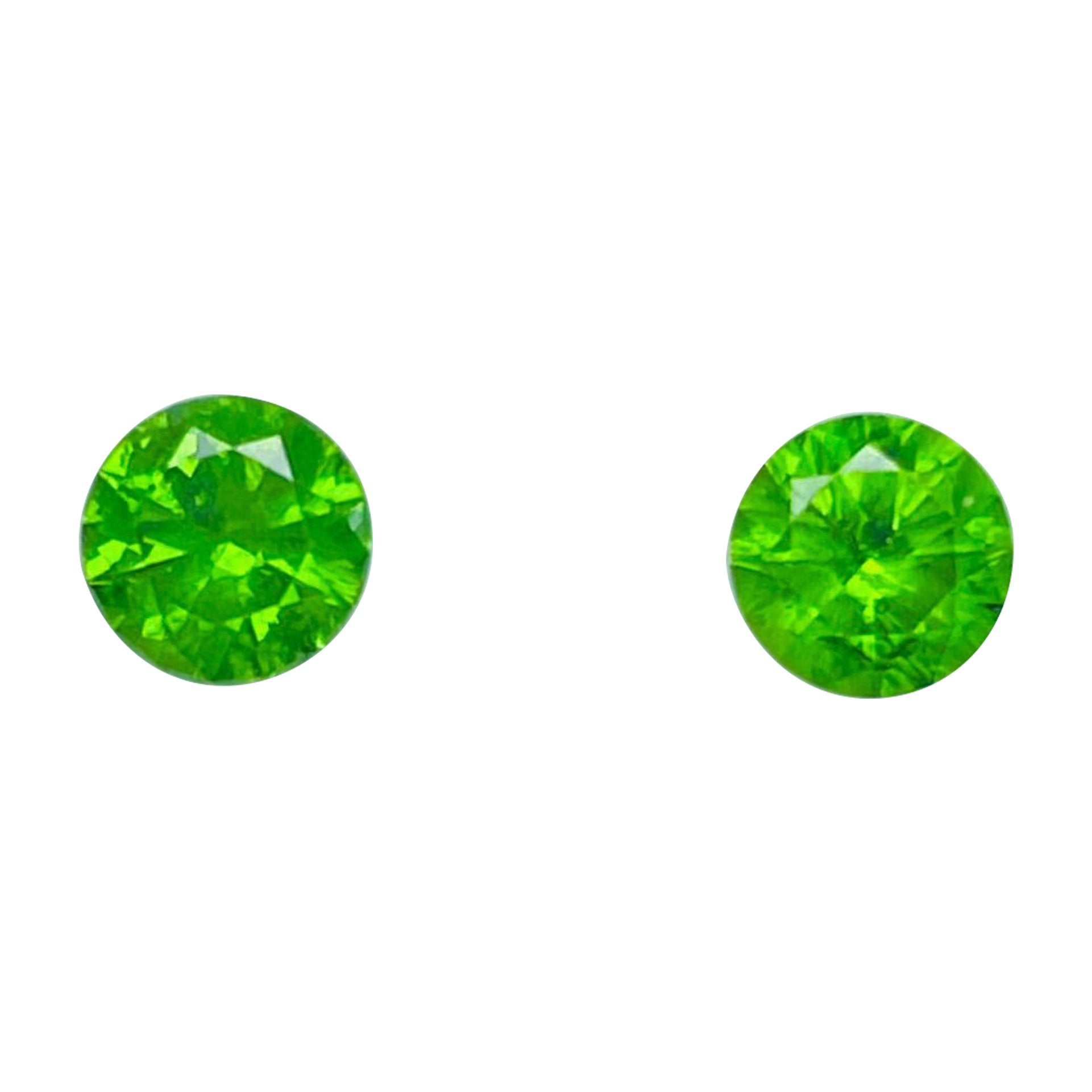 1.04 carats Pair Russian demantoid green garnet 