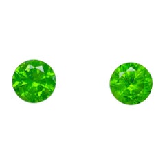 1.04 carats Pair Russian demantoid green garnet 