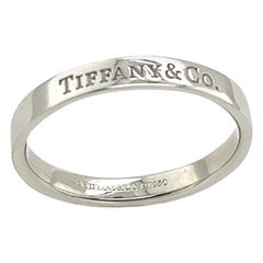 Used Tiffany & Co. Platinum Flat Band with "Tiffany & Co. " engraved 