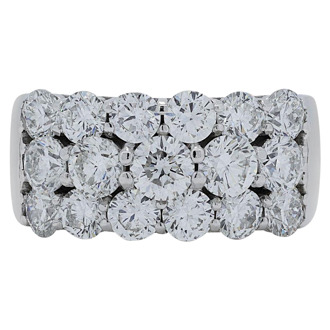 Glamorous 1.92ct Diamonds Pave Ring in 14K White Gold For Sale