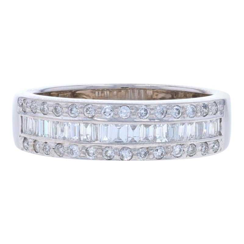 Le Vian Diamond Band - White Gold 18k Round & Baguette .40ctw Wedding Ring Sz 7 For Sale