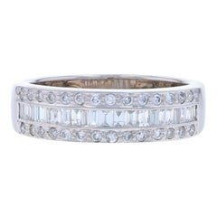 Le Vian Diamond Band - White Gold 18k Round & Baguette .40ctw Wedding Ring Sz 7