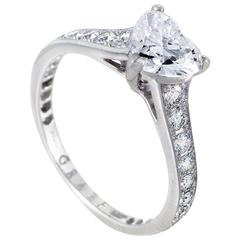 Vintage Graff Diamonds Heart and Round Diamond Platinum Engagement Ring