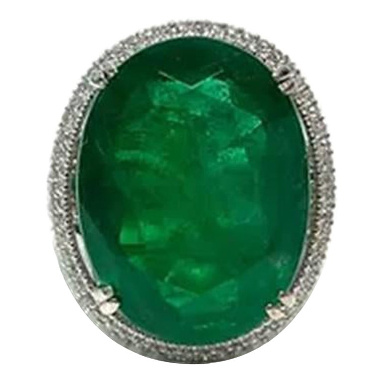 2.05 CTS Emerald Cushion Ring For Sale