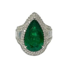 Emerald Pear Ring 7.06 cts