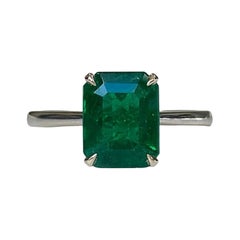 Solitaire Emerald EC Ring 1.84 CTS
